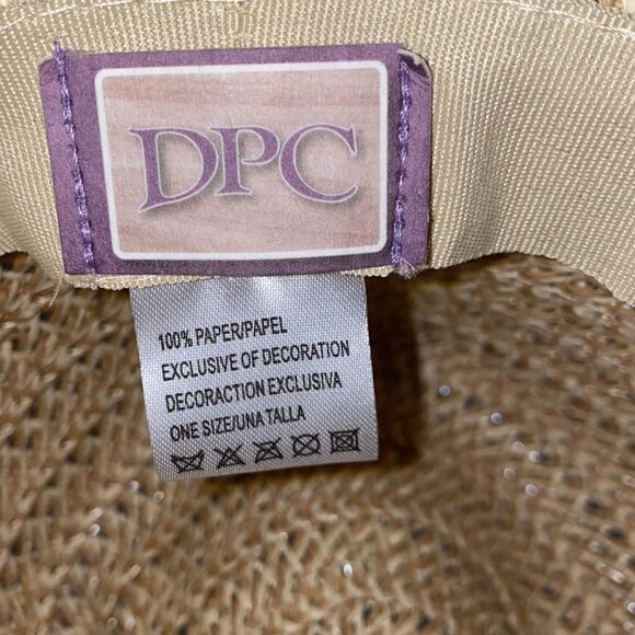 DPC Dorfman Pacific Wide Brim Paper Hat With Colored Pompoms - Picture 4 of 13